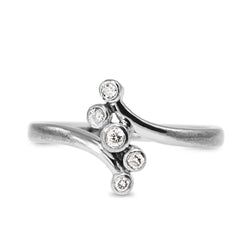 9ct White Gold Vintage Cluster Ring