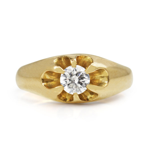 14ct Yellow Gold Vintage Solitaire Diamond Ring