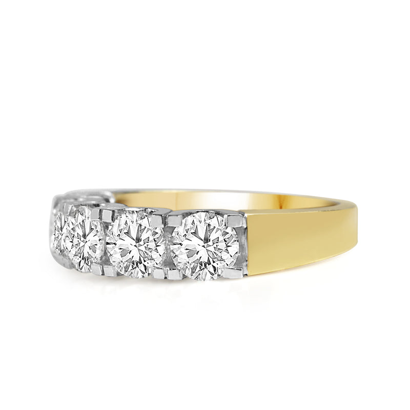 18ct Yellow and White Gold 5 Stone Diamond Ring