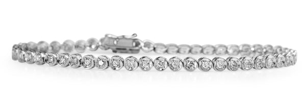 18ct White Gold Illusion Set Diamond Bracelet