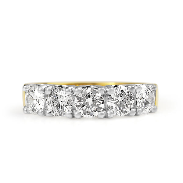 18ct Yellow Gold and Platinum 5 Stone Diamond Ring