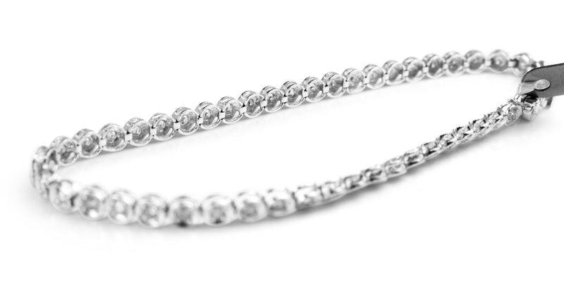 18ct White Gold Illusion Set Diamond Bracelet