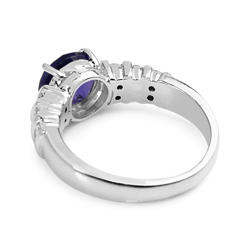 Platinum Tanzanite and Diamond Ring