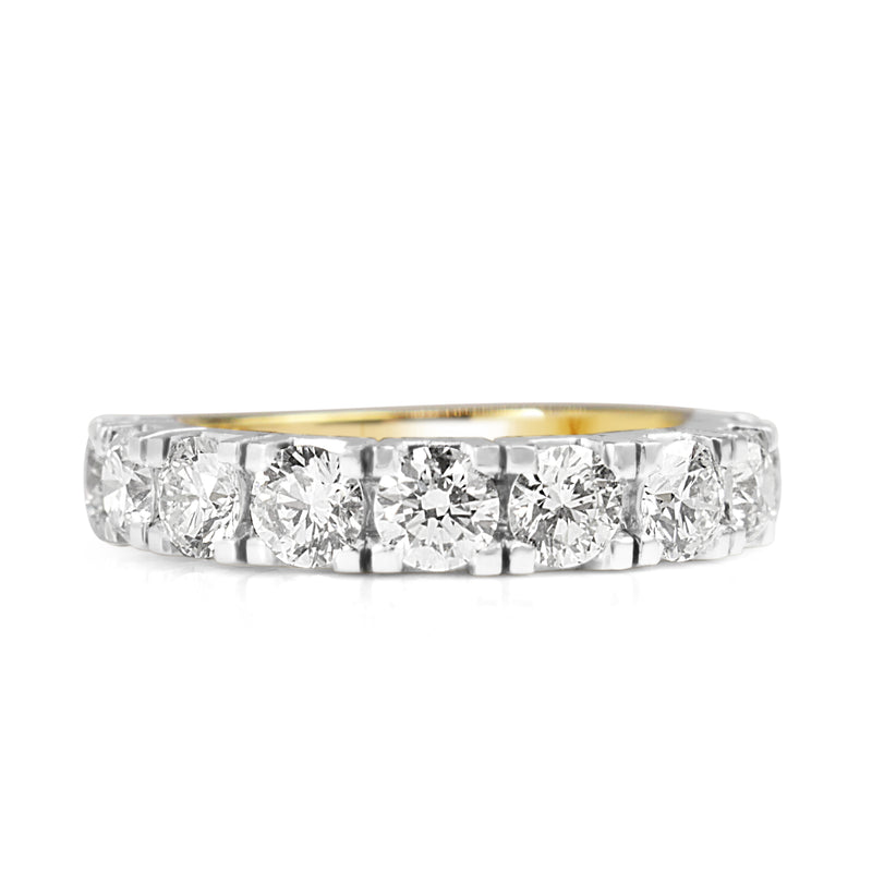 18ct Yellow and White Gold 9 Stone Diamond Ring