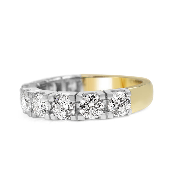 18ct Yellow and White Gold 9 Stone Diamond Ring