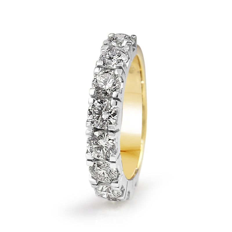 18ct Yellow and White Gold 9 Stone Diamond Ring