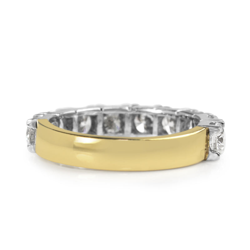 18ct Yellow and White Gold 9 Stone Diamond Ring