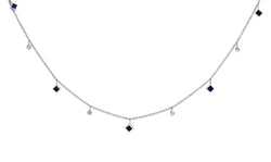 18ct White Gold Sapphire and Diamond Necklace