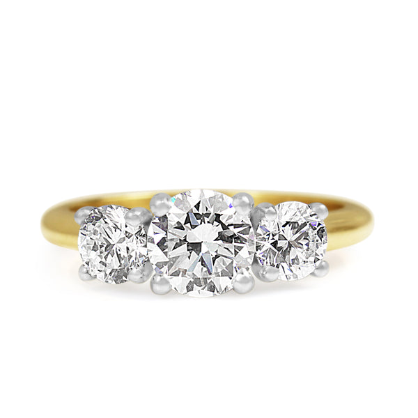 18ct Yellow and White Gold 1.70ct Diamond 3 Stone Ring