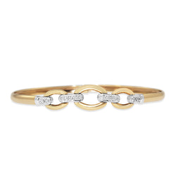 9ct Yellow and White Gold Diamond Bangle