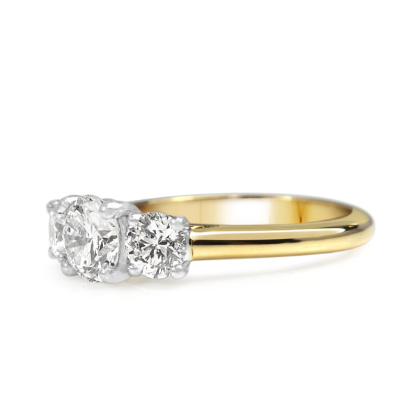 18ct Yellow and White Gold 1.70ct Diamond 3 Stone Ring