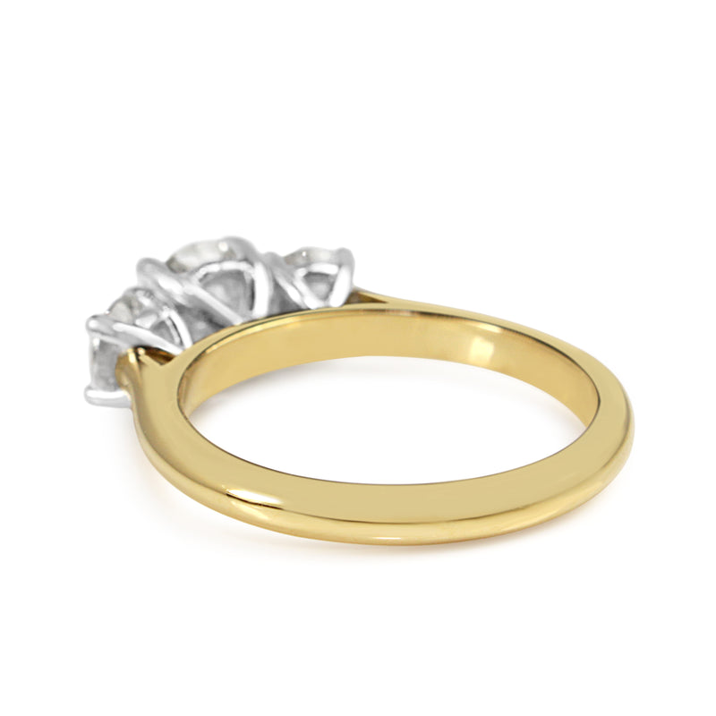 18ct Yellow and White Gold 1.70ct Diamond 3 Stone Ring