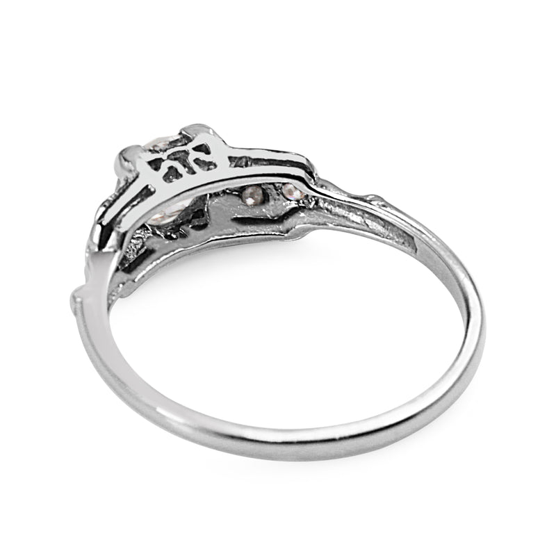 18ct White Gold Art Deco Old Cut Diamond Ring