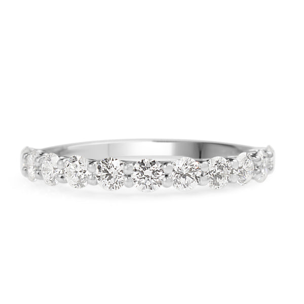 9ct White Gold Shared Claw Diamond Band