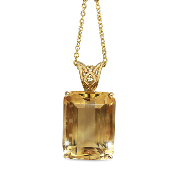 14ct Yellow Gold Vintage Citrine Necklace