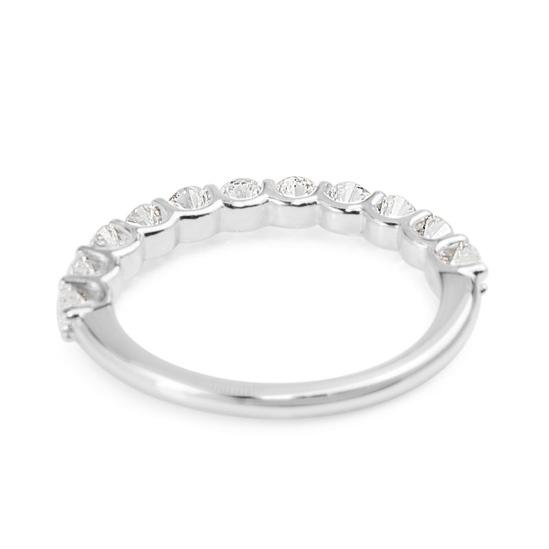 9ct White Gold Shared Claw Diamond Band