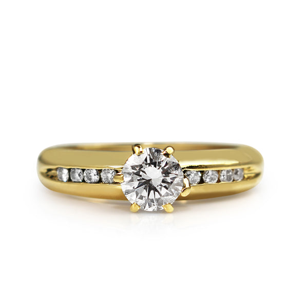 18ct Yellow Gold Diamond Solitaire Ring