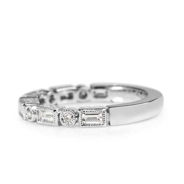 18ct White Gold Deco Style Diamond Band