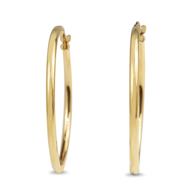 9ct Yellow Gold 35mm Hoop Earrings