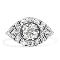 18ct White Gold Deco Style Diamond Ring