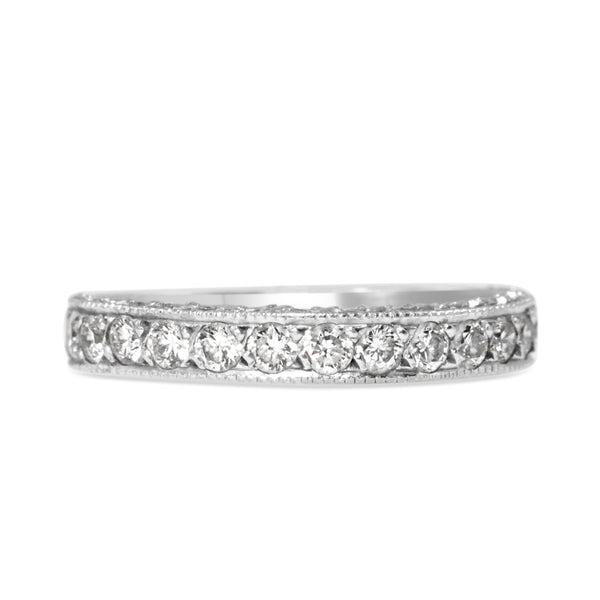 18ct White Gold Grain Set Diamond Band Ring