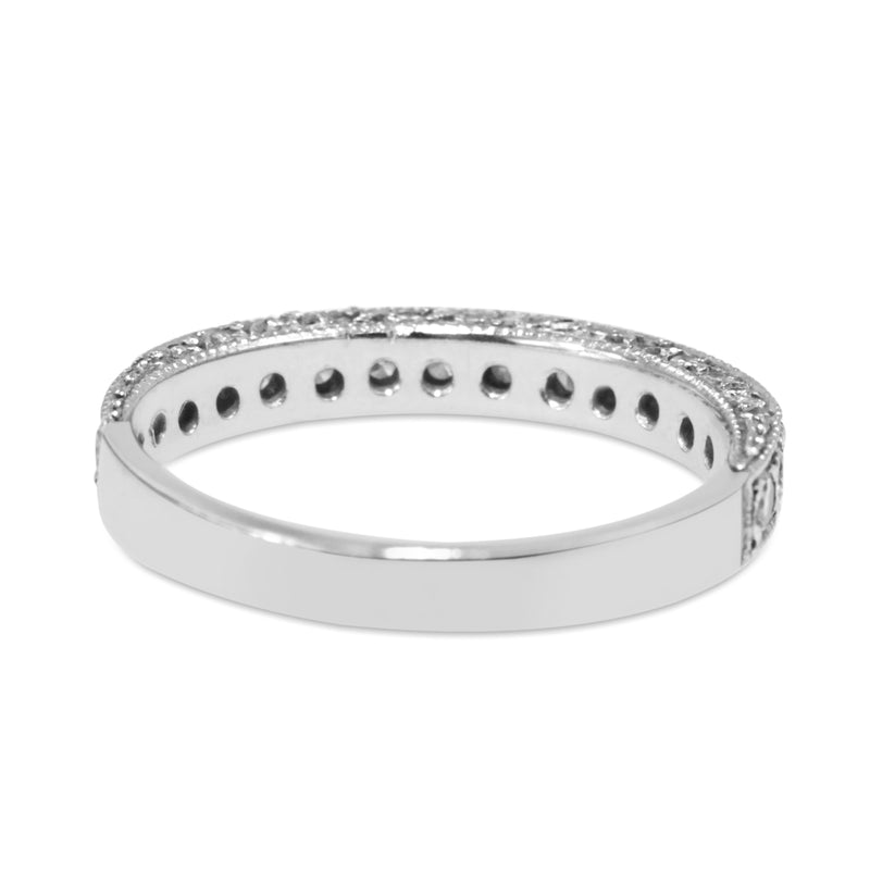 18ct White Gold Grain Set Diamond Band Ring