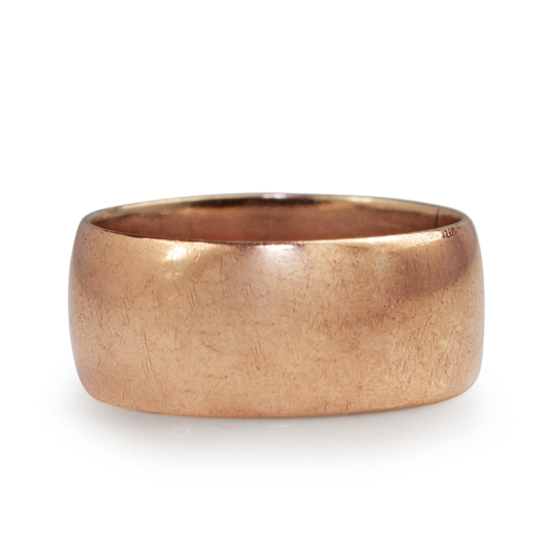 9ct Rose Gold Antique Cigar Band Ring Circa 1916 BURLINGTON