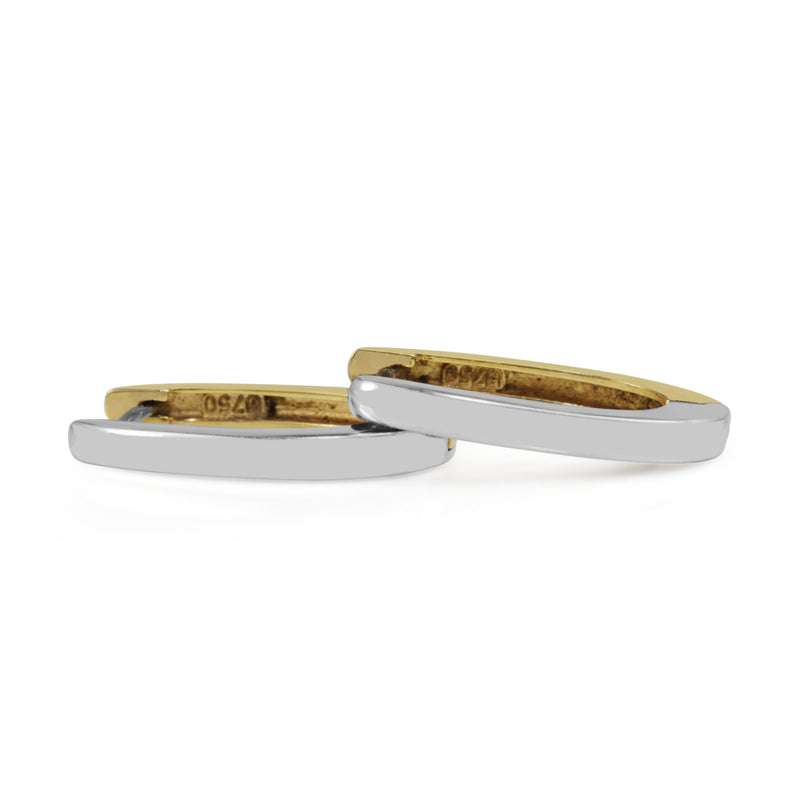 18ct Yellow and White Gold Hoop Earrings