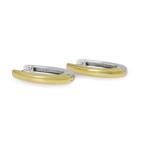 18ct Yellow and White Gold Hoop Earrings