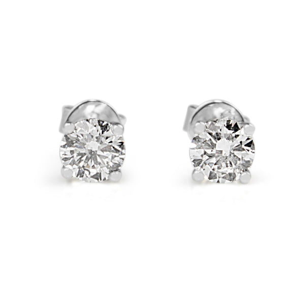 18ct White Gold .80pt Diamond Stud Earrings