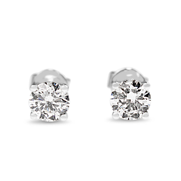 18ct White Gold .80pt Diamond Stud Earrings