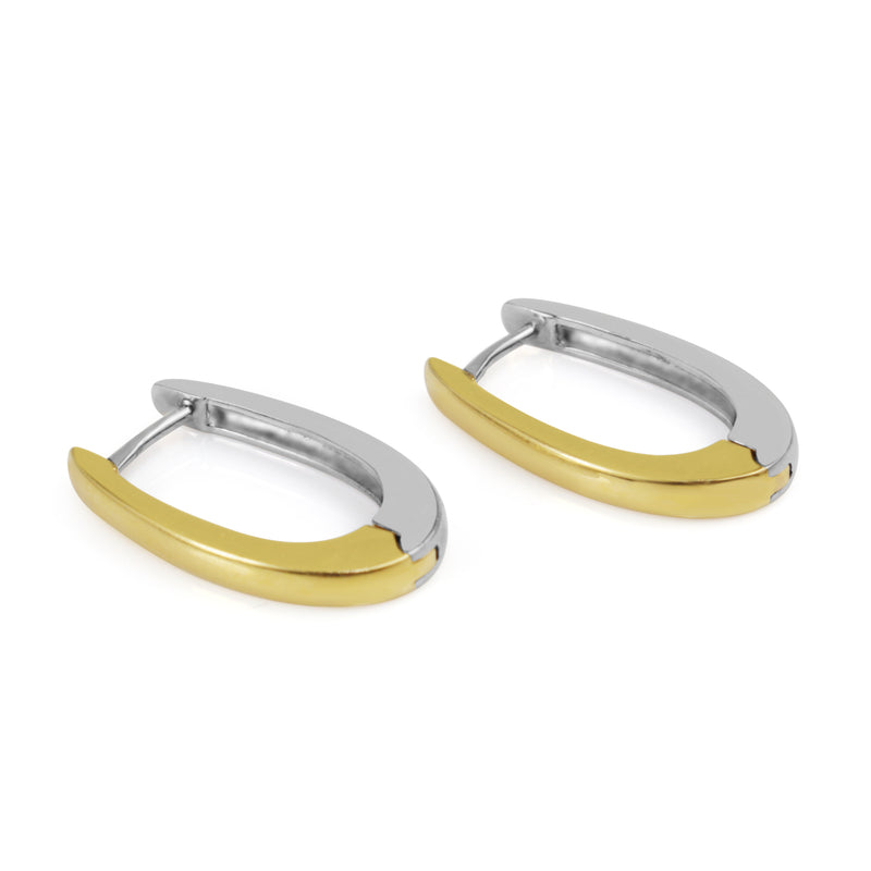 18ct Yellow and White Gold Hoop Earrings