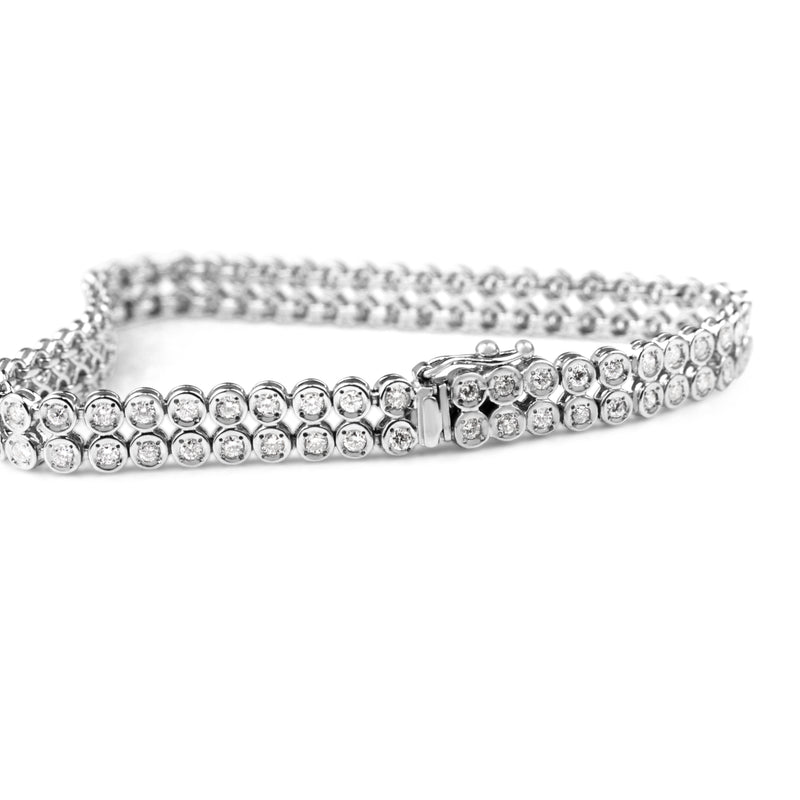 Platinum 2ct Double Row Diamond Tennis Bracelet