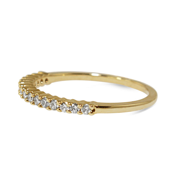 9ct Yellow Gold Fine 2mm Diamond Band Ring