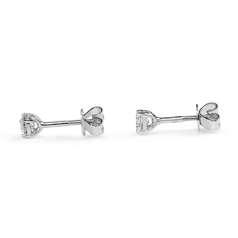 18ct White Gold .40pt Diamond Stud Earrings