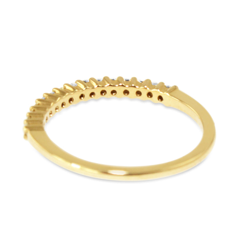 9ct Yellow Gold Fine 2mm Diamond Band Ring