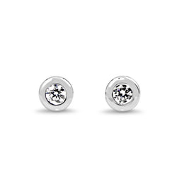 9ct White Gold .10ct Bezel Diamond Stud Earrings