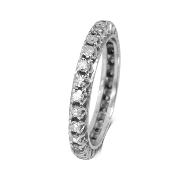 Platinum Single Cut All Round Diamond Eternity Band Ring