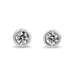 9ct White Gold .20ct Bezel Diamond Stud Earrings