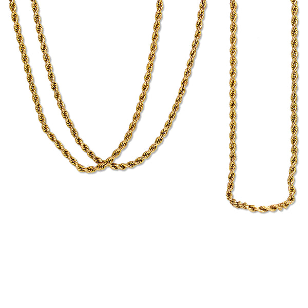 9ct Yellow Gold Antique Rope Chain Necklace