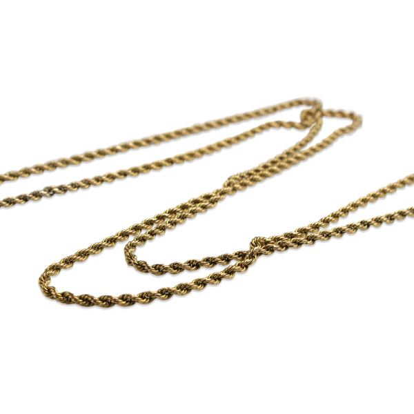 9ct Yellow Gold Antique Rope Chain Necklace