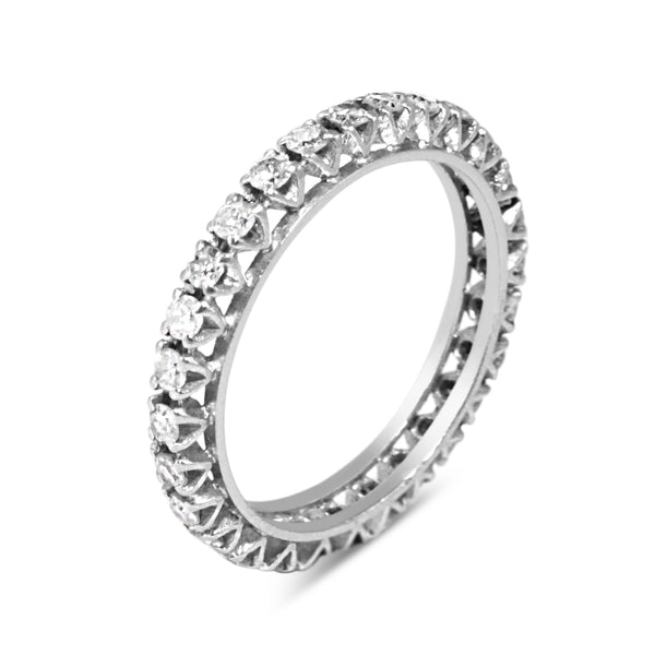 Platinum Single Cut All Round Diamond Eternity Band Ring