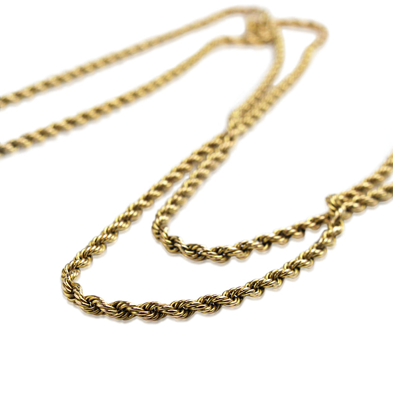 9ct Yellow Gold Antique Rope Chain Necklace