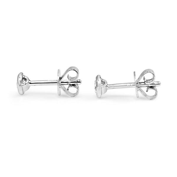 9ct White Gold .20ct Bezel Diamond Stud Earrings