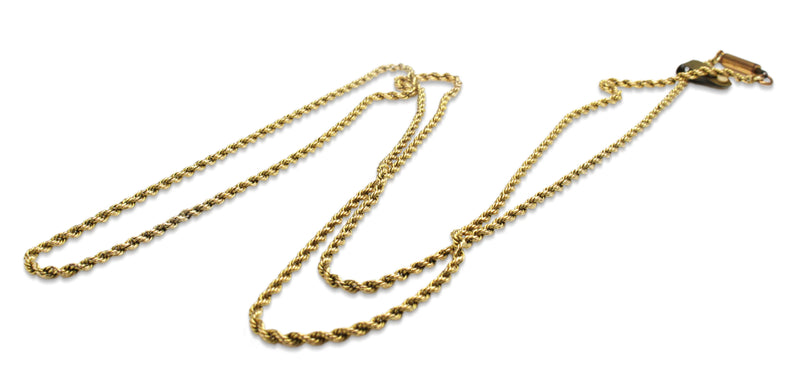 9ct Yellow Gold Antique Rope Chain Necklace