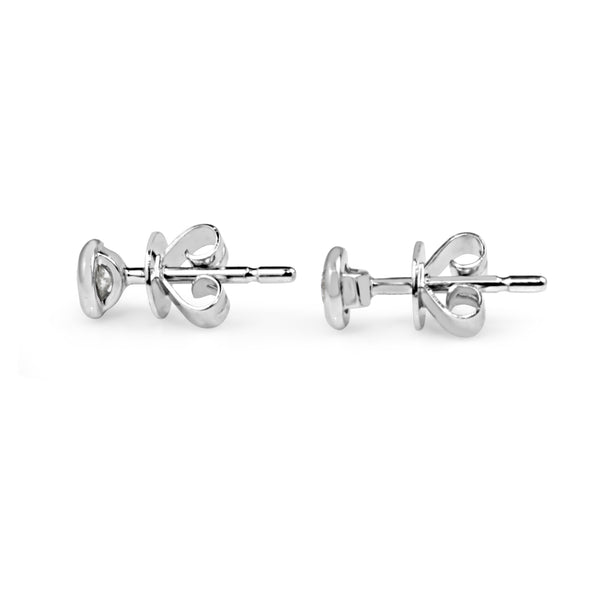 9ct White Gold .30ct Bezel Diamond Stud Earrings