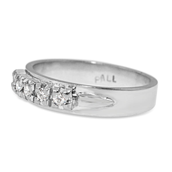 18ct White Gold and Palladium Vintage Diamond Ring