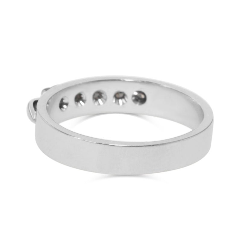 18ct White Gold and Palladium Vintage Diamond Ring