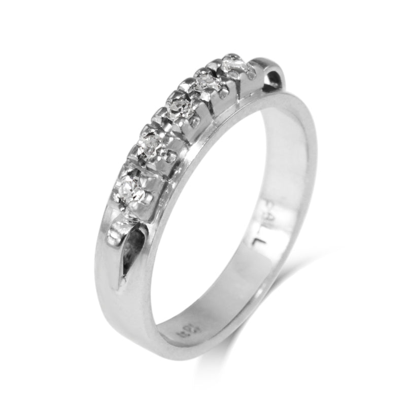 18ct White Gold and Palladium Vintage Diamond Ring