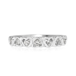 Platinum Diamond Heart Band Ring